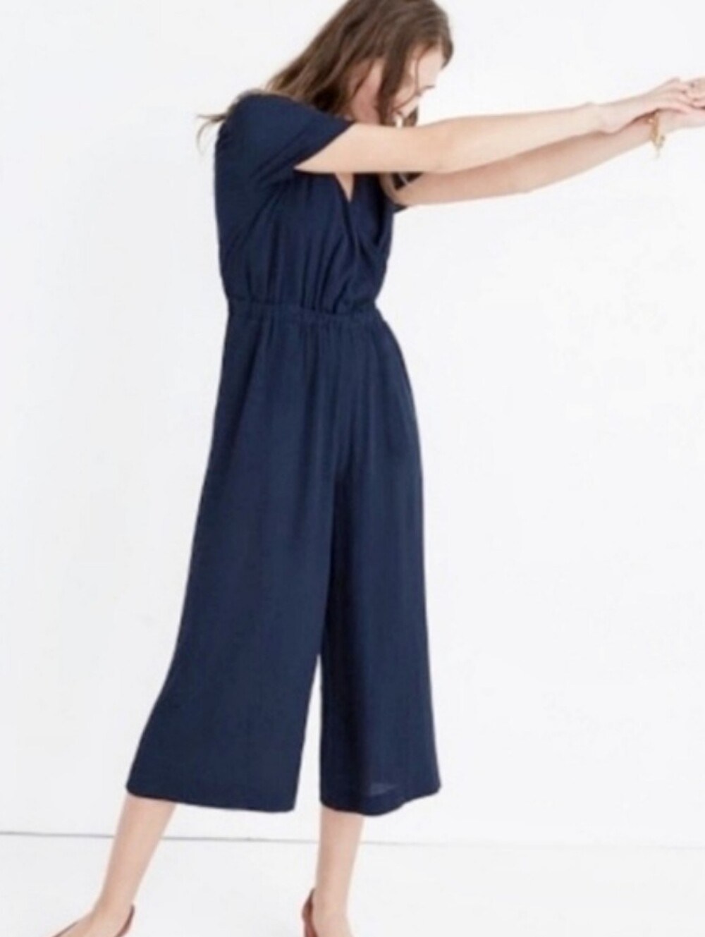 Madewell Navy Wide-Leg Jumpsuit, Size L